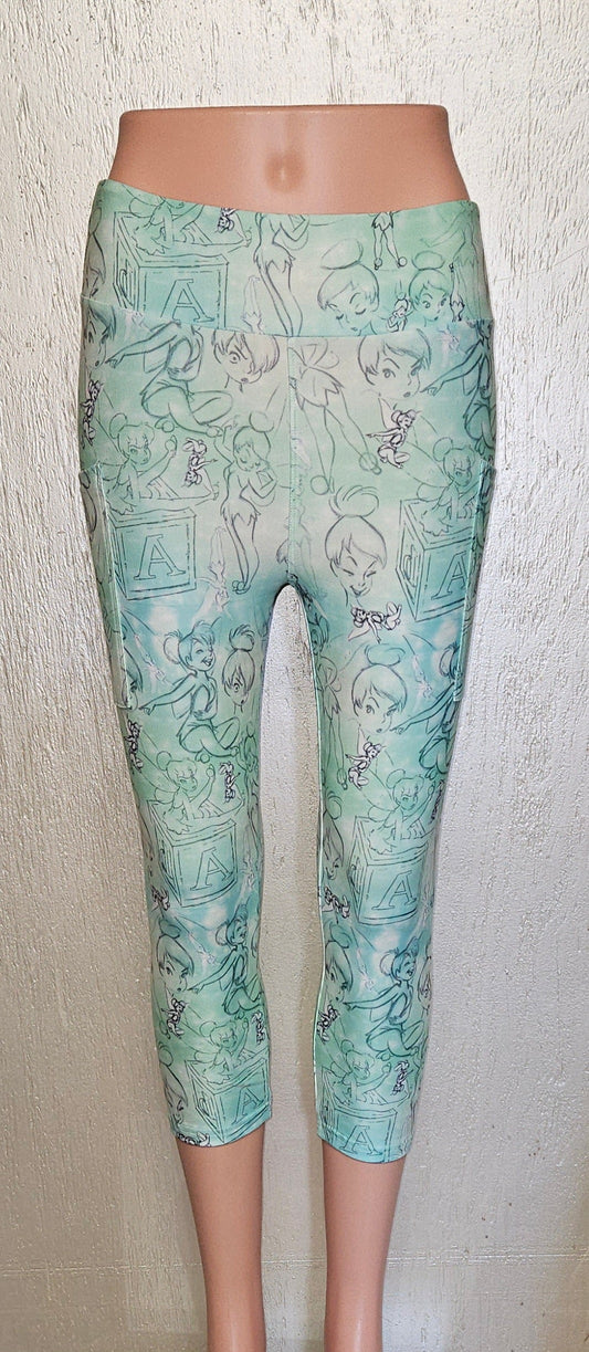 Green Tink capris with pockets