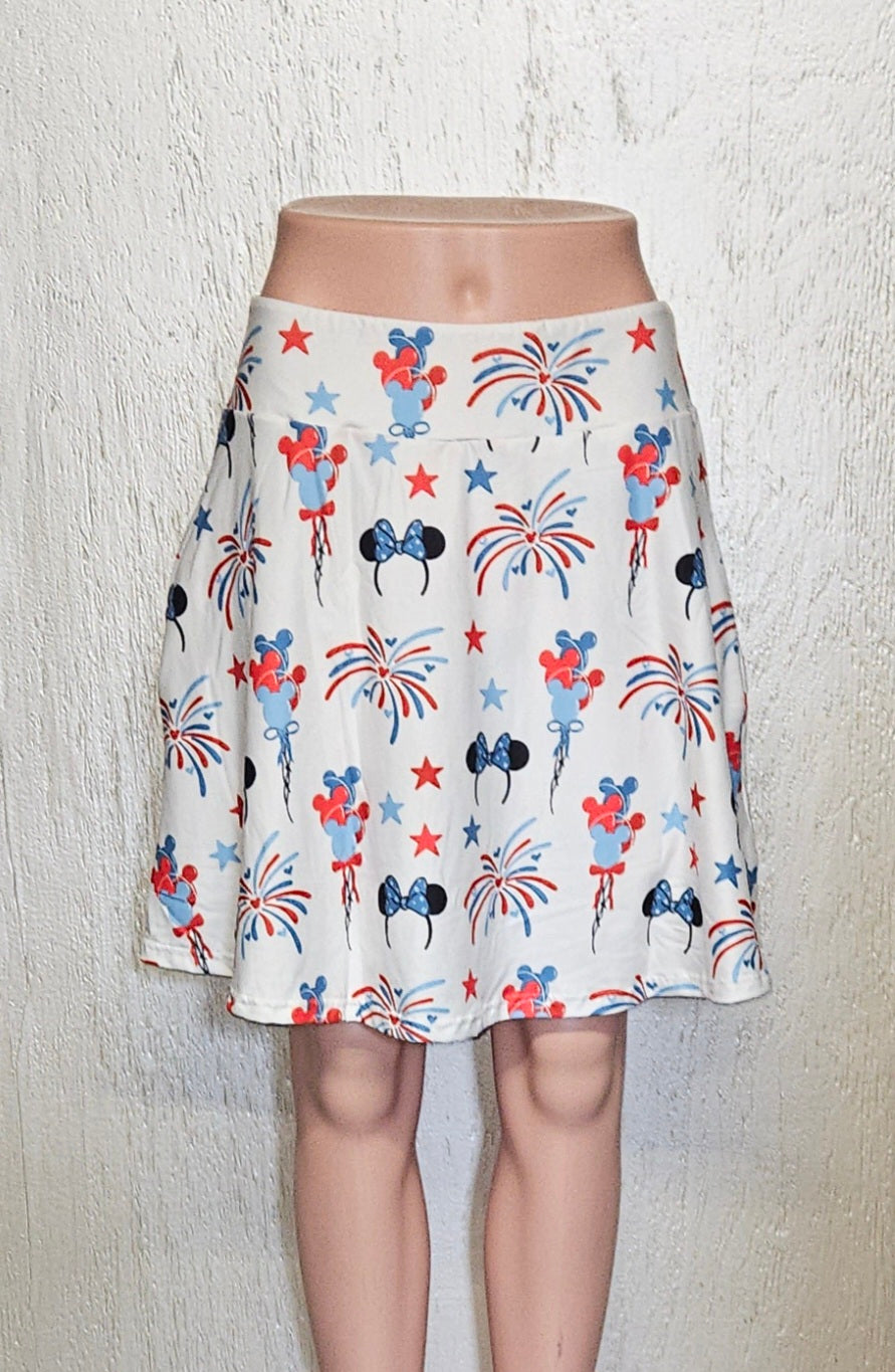 White Ear Fireworks skort with pockets