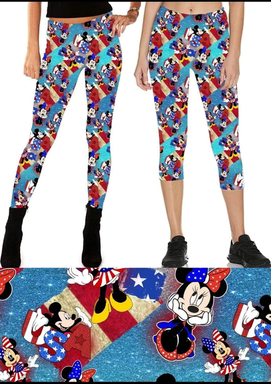 Patriotic Mouse capris and shorts