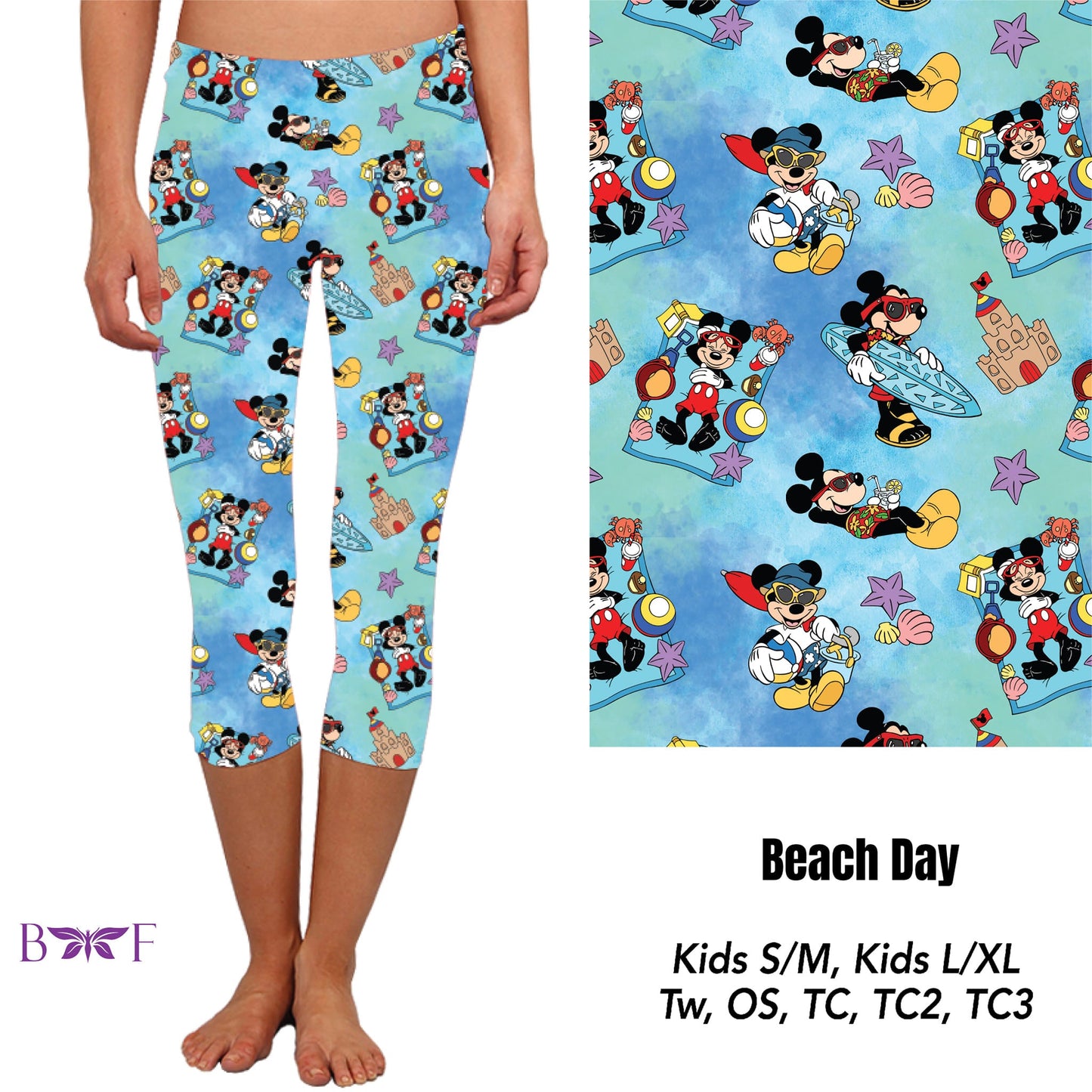 Beach Day leggings, capris, and biker shorts (plus only)
