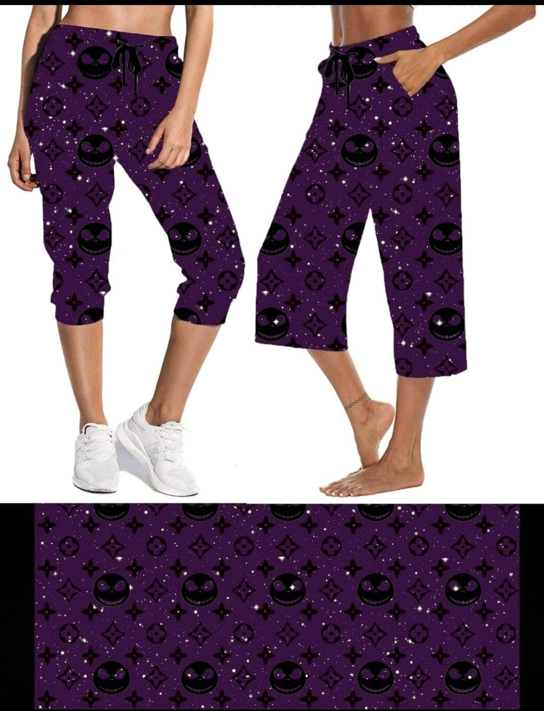 Purple Jack leggings, capri joggers & loungers, and 4" jogger shorts with pockets