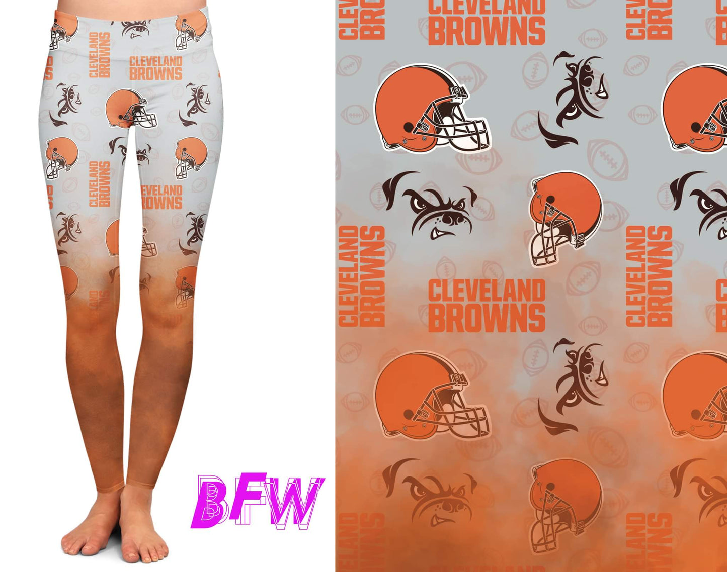 Cleveland Football smoke print leggings with pockets