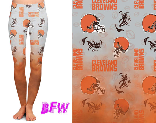 Cleveland Football smoke print leggings with pockets