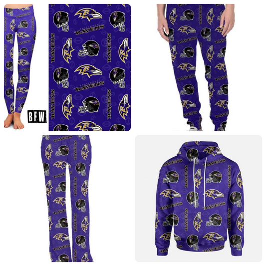 Baltimore leggings and zip up hoodies