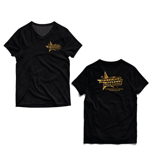 Swoop neckline Americas Golden Dream Dancers t-shirt (double sided)