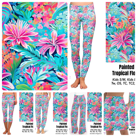 Painted Tropics leggings, capris and skorts