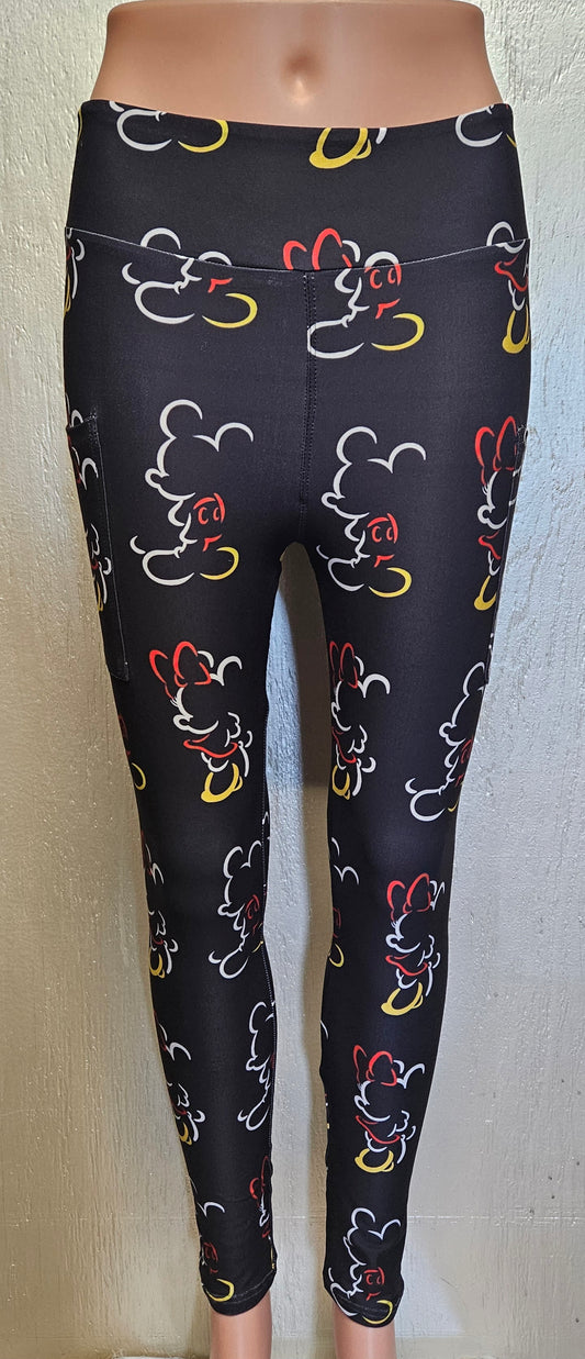 Lined Mouse skorts and leggings with pockets