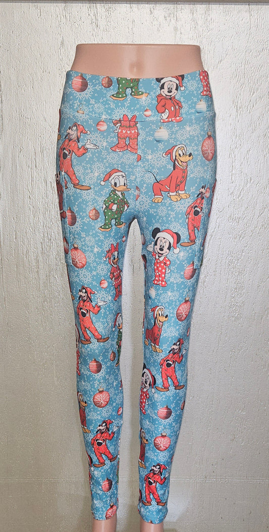 Holiday Friends leggings with pockets
