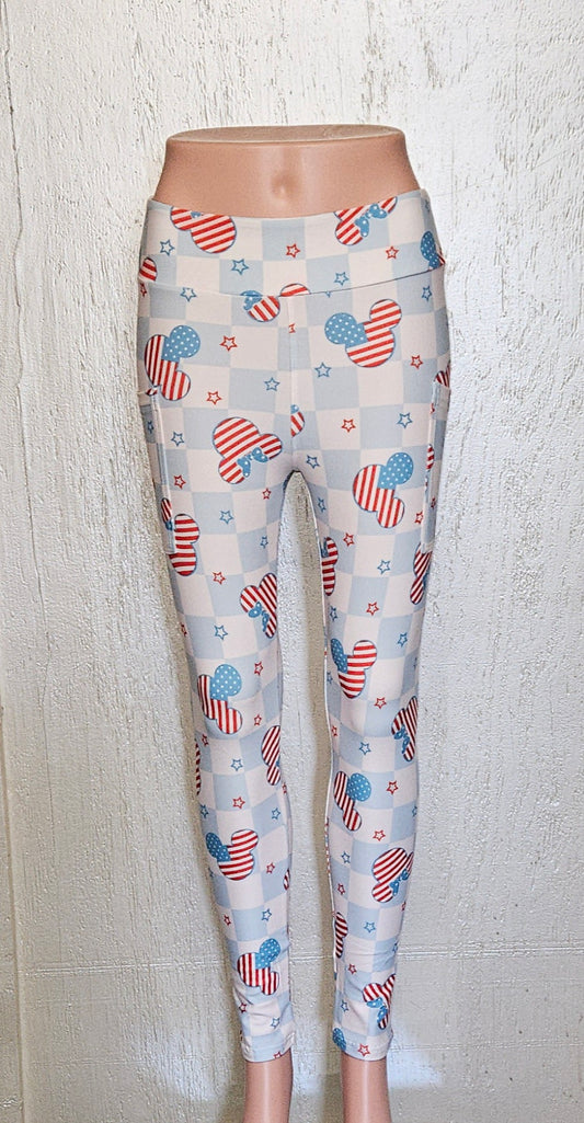 Flag Ears leggings, capris, and bike shorts with pockets