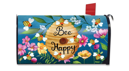 Bee Happy mailbox cover