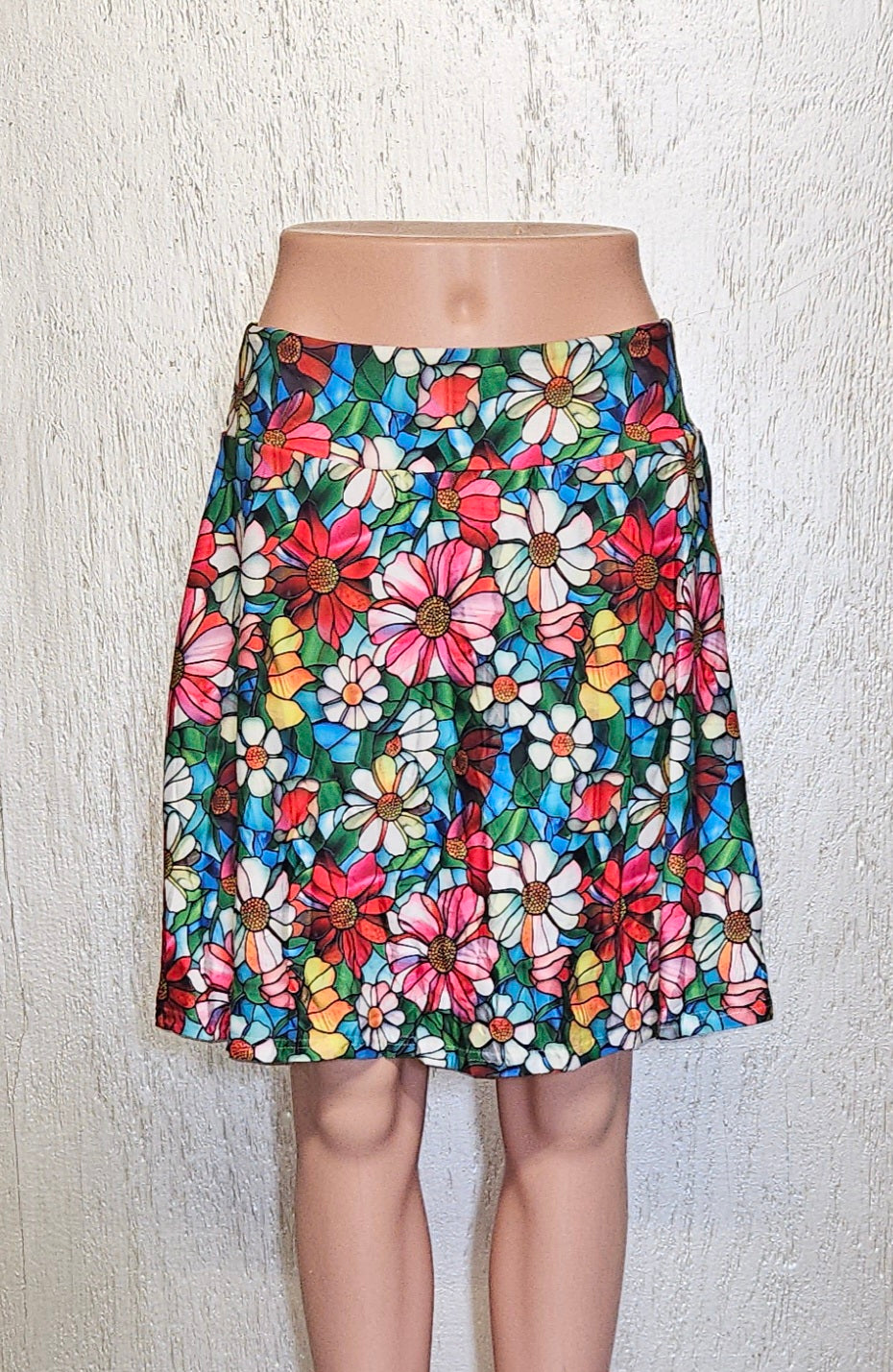 Stained Glass Flowers capris and skorts with pockets