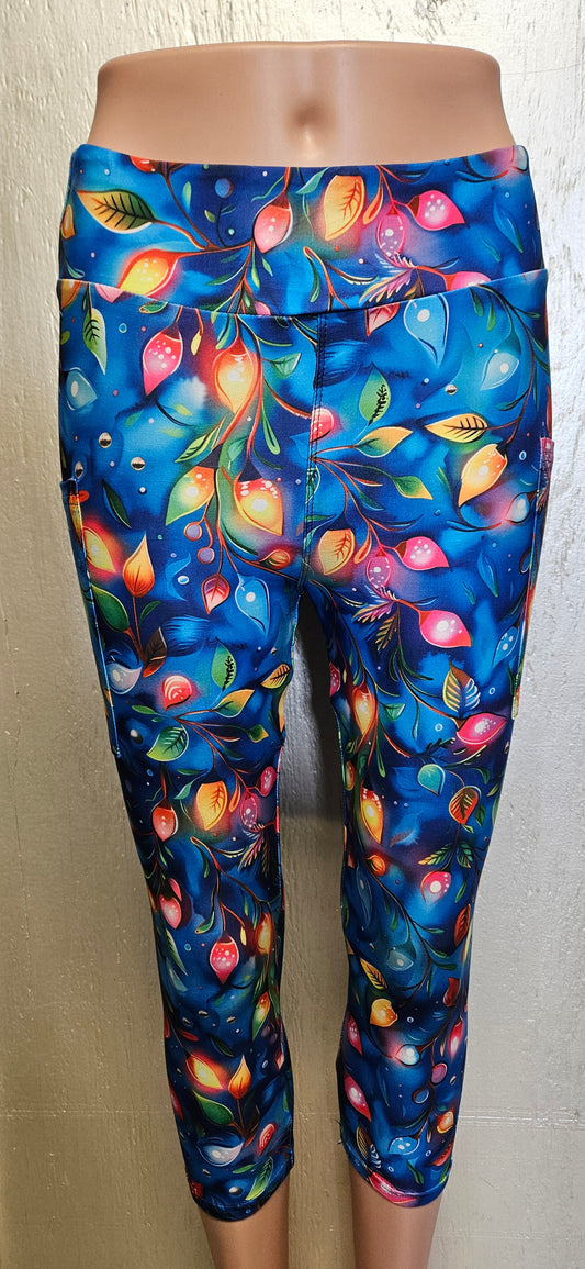 Neon Light Flower capris with pockets
