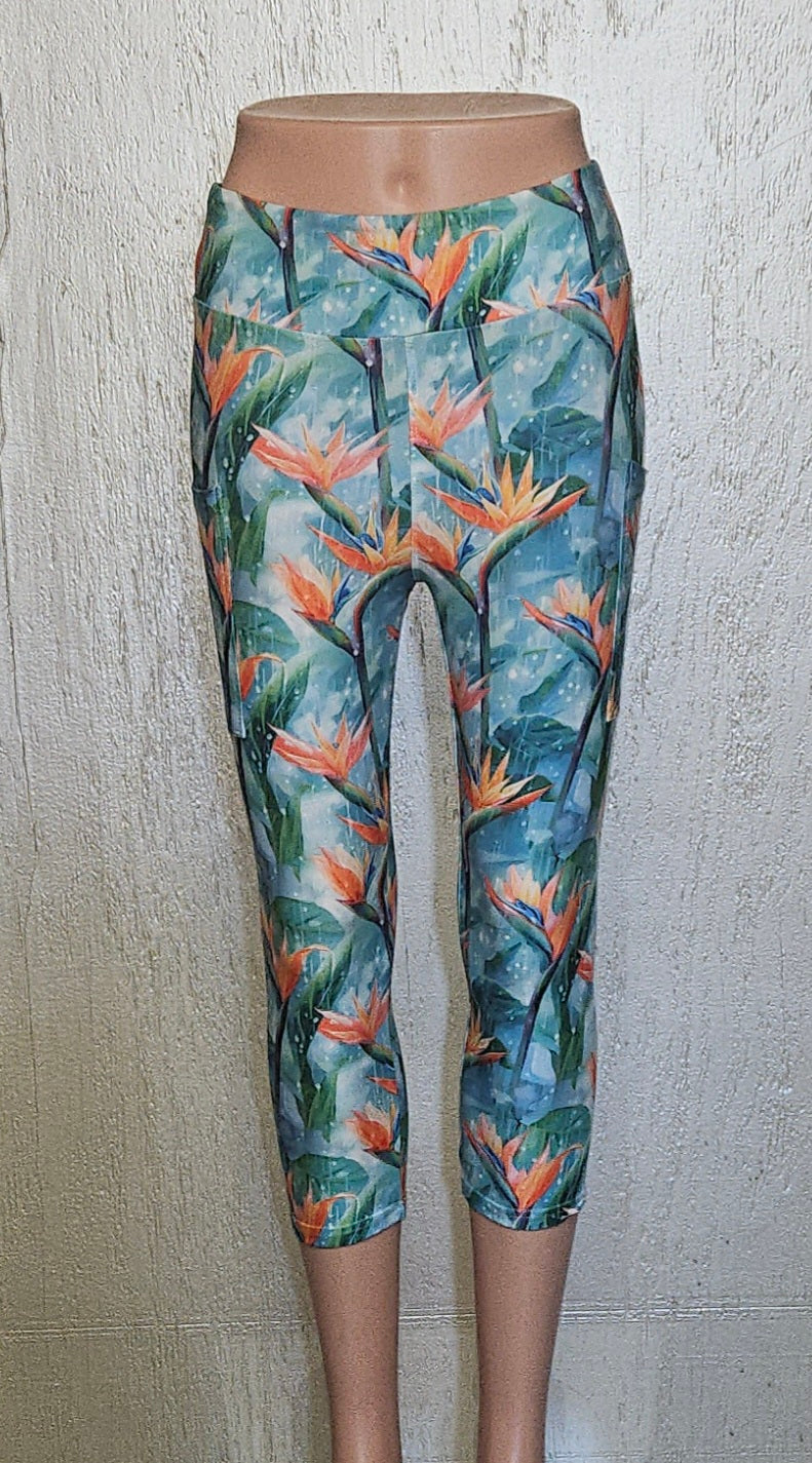 Bird of Paradise 10 capris with pockets