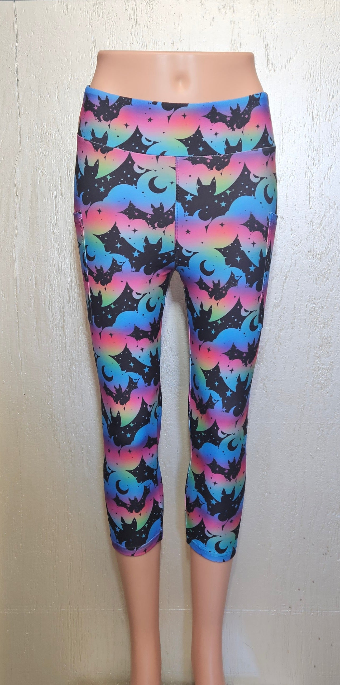 Neon Bats leggings and capris with pockets