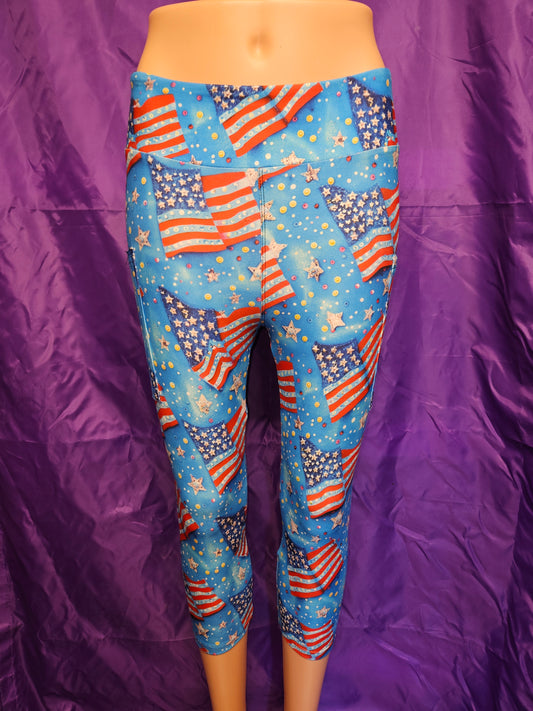 Glitter Flags capris and skorts with pockets