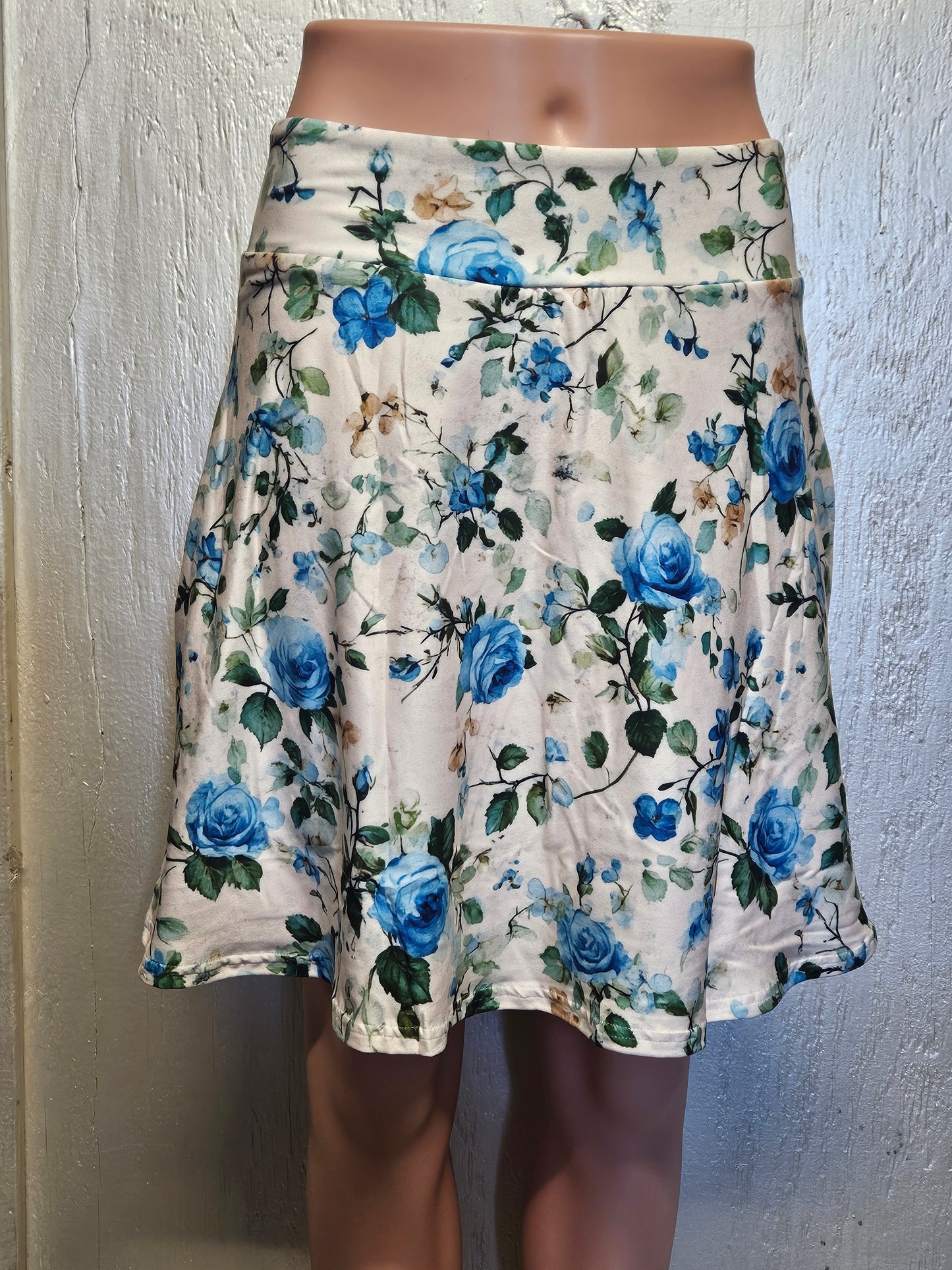 Vintage Blue Roses # 8 skorts with pockets