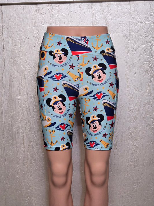 Cruise mouse capris and biker shorts with pockets