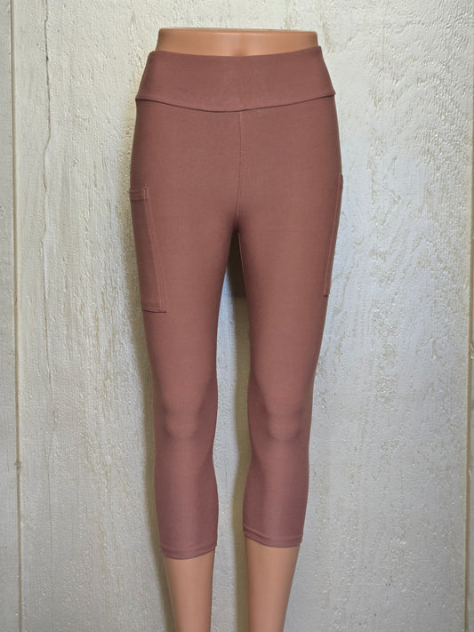 Dusty rose capris and leggings with pockets