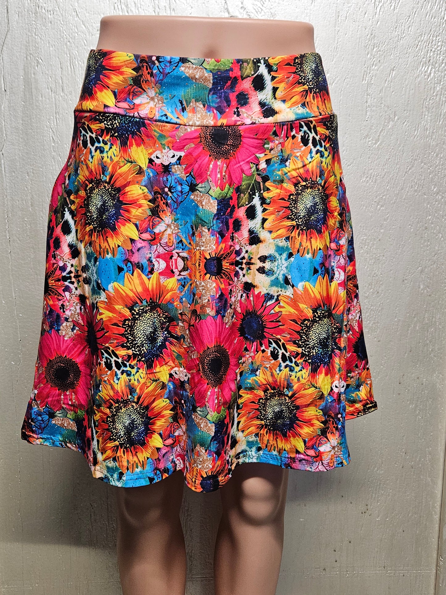 Leopard Sunflower capris and skorts with pockets