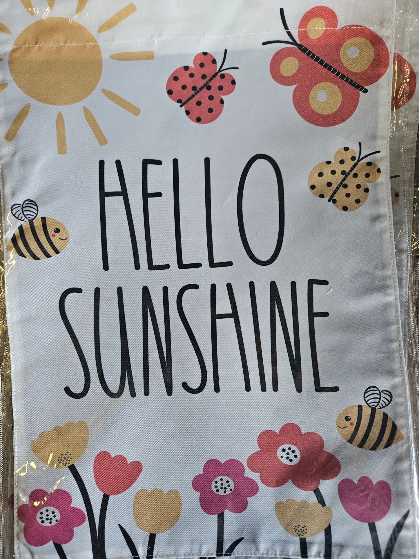 Hello Sunshine garden flag