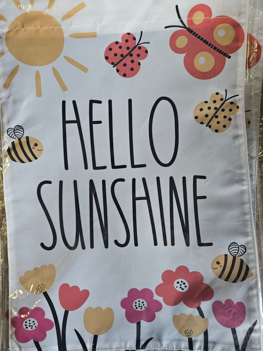 Hello Sunshine garden flag