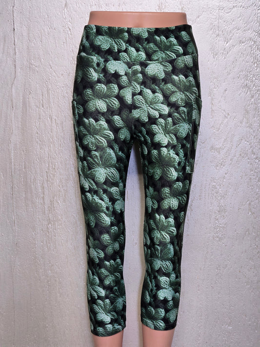 Embroidered Shamrocks capris and skorts with pockets