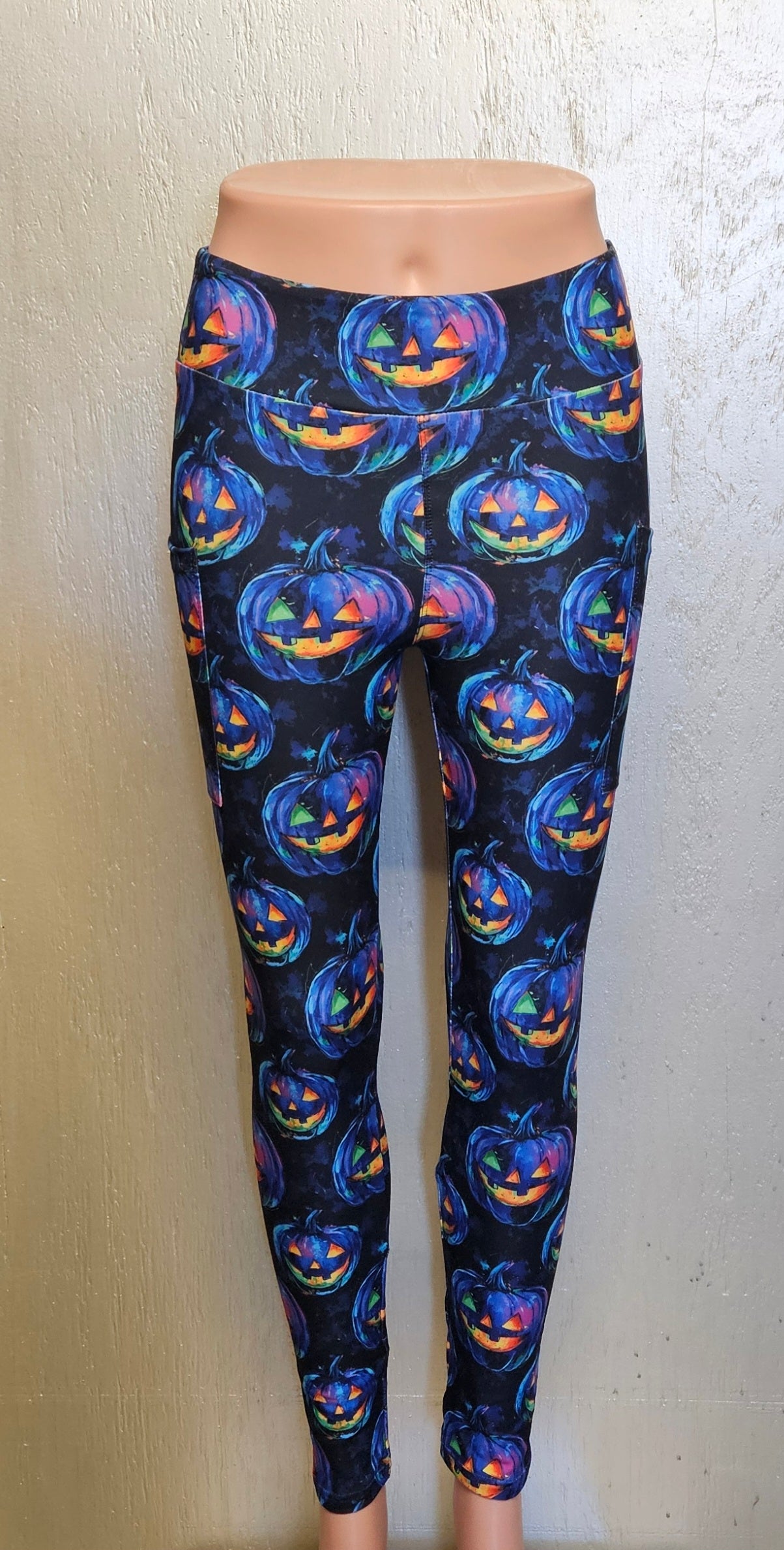 Neon Pumpkins leggings and capris with pockets