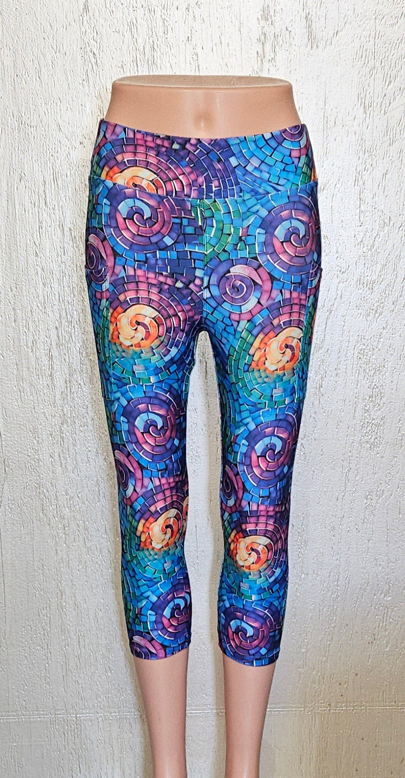 Gemstone Swirl skorts and capris with pockets