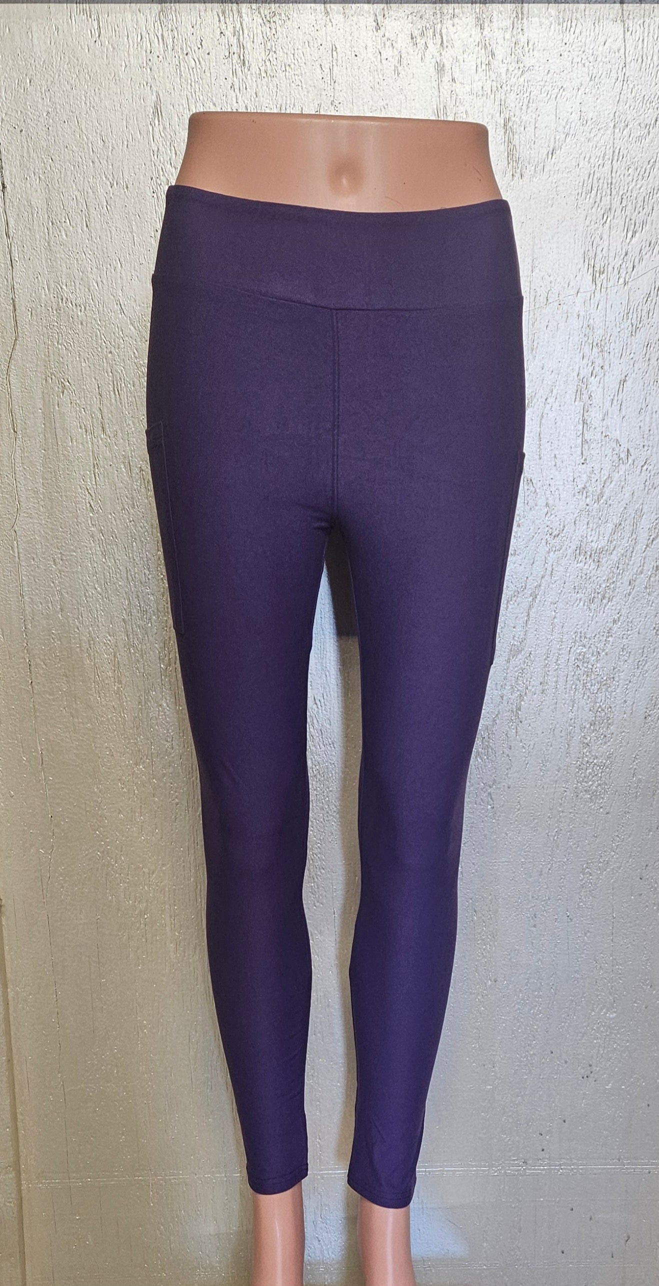 Brylah Purple Solid capris and leggings and biker Shorts with pockets