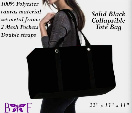 Black large tote and 2 inside mesh pockets