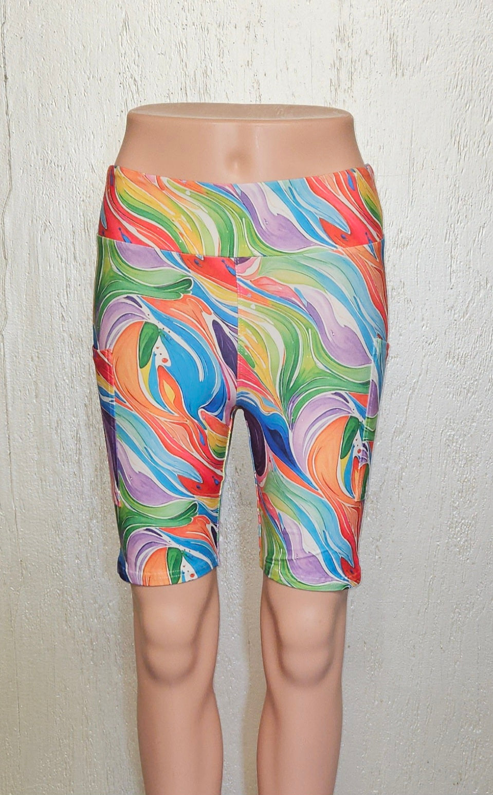 Colorful Slick bike shorts with pockets