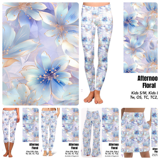 Afternoon floral leggings, capris and skorts