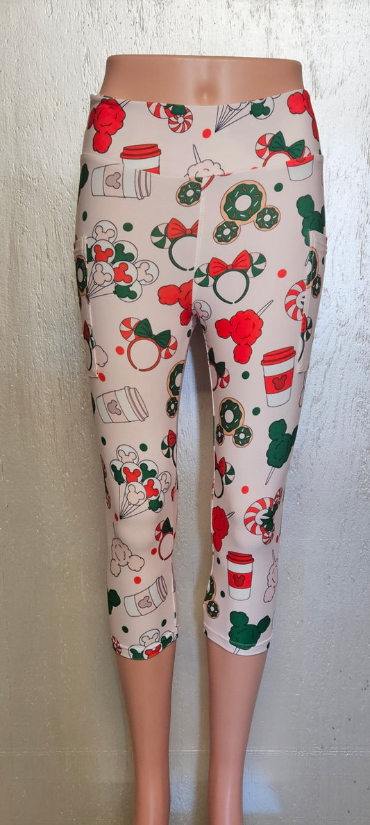 Christmas Ears capris and bike shorts with pockets