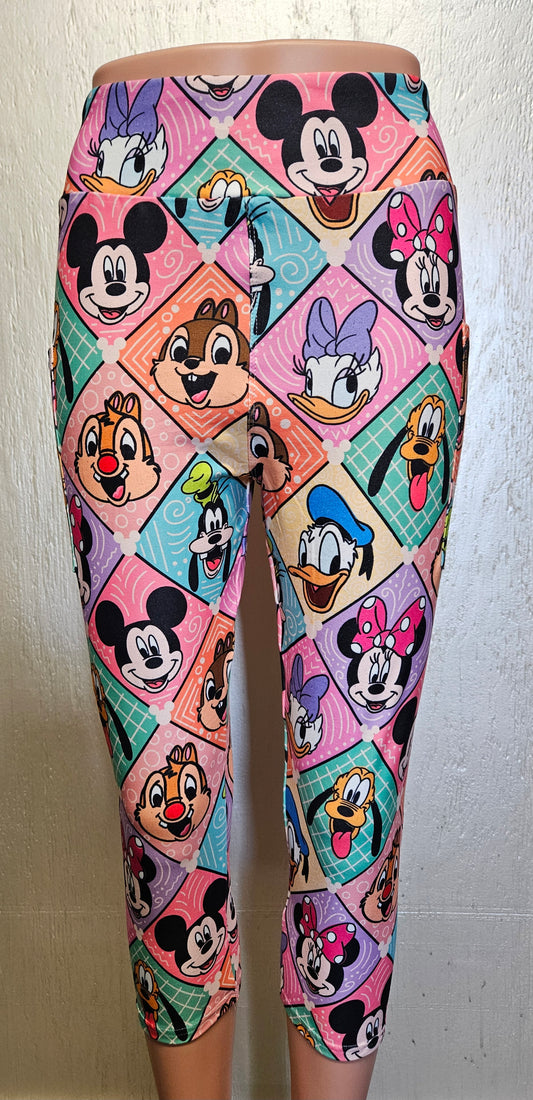 Mouse Friends capris with pockets