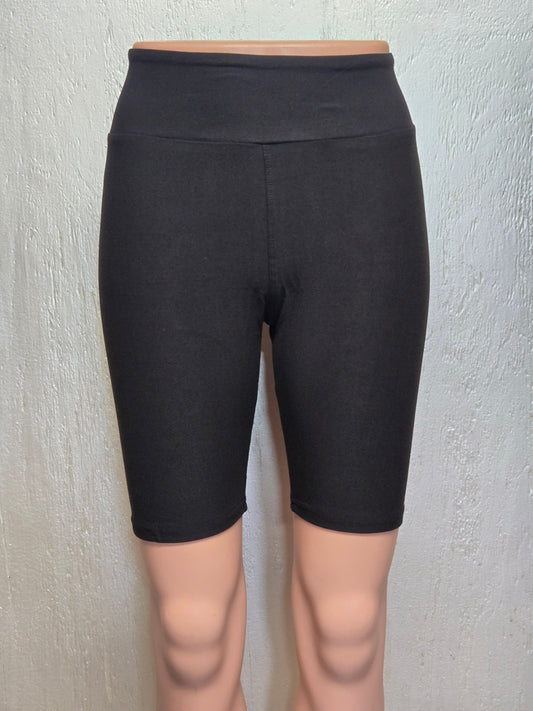 Black Biker Shorts without Pockets
