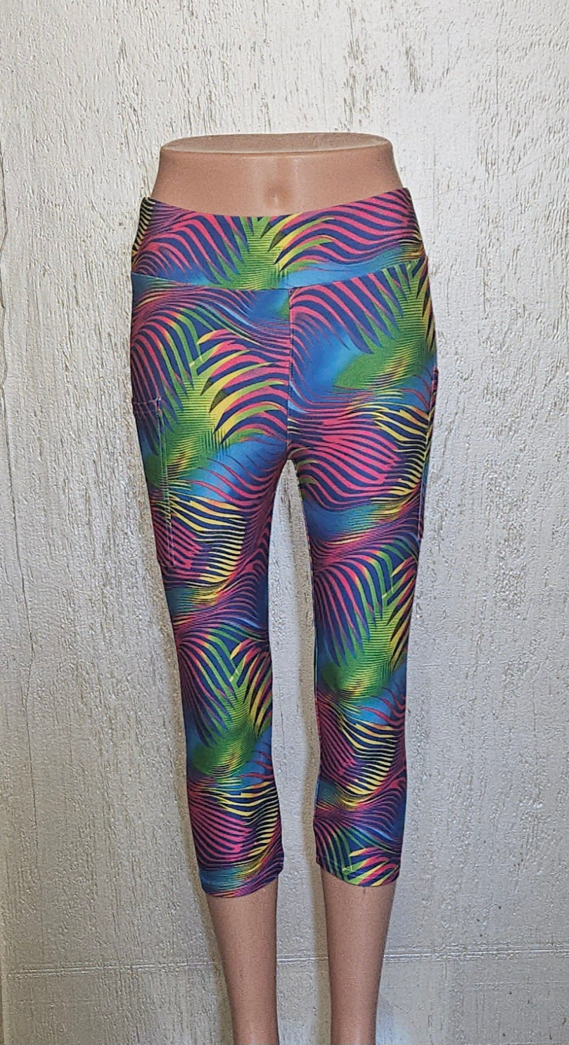 Trippy Neon capris with pockets
