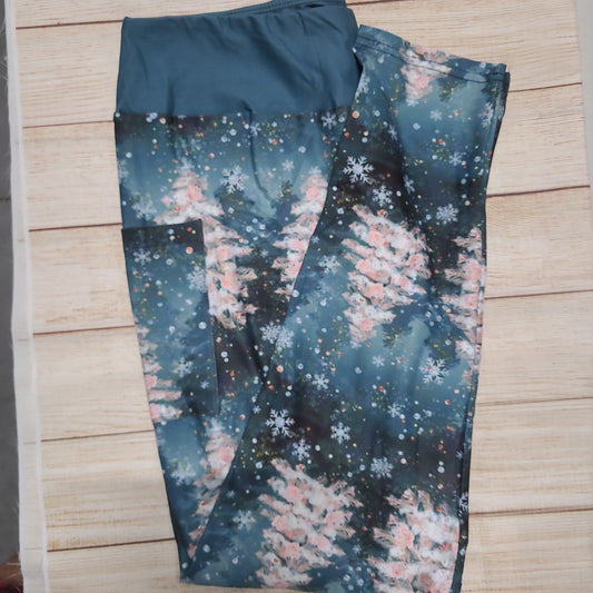 Pink Tree leggings with pockets