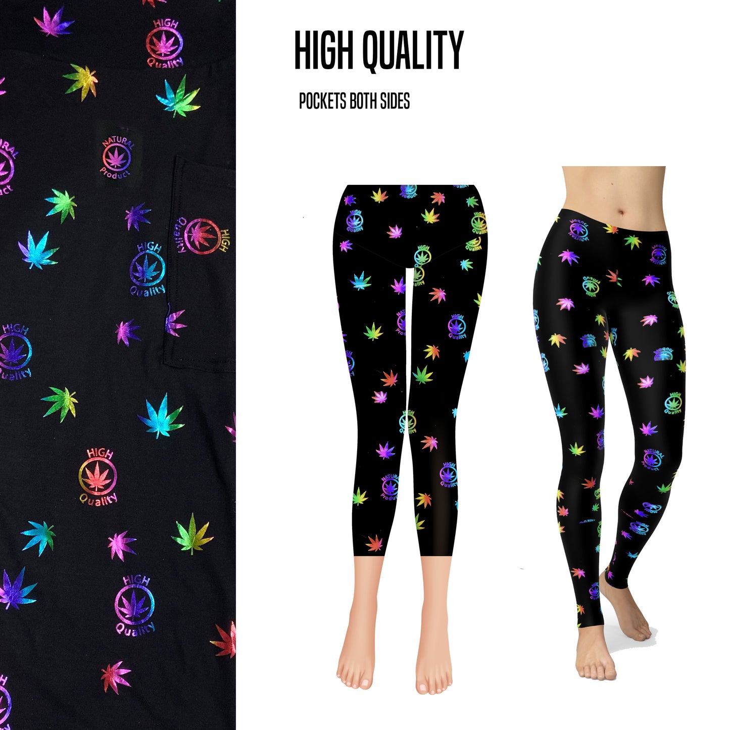 High Quality Glitter leggings and capris with pockets