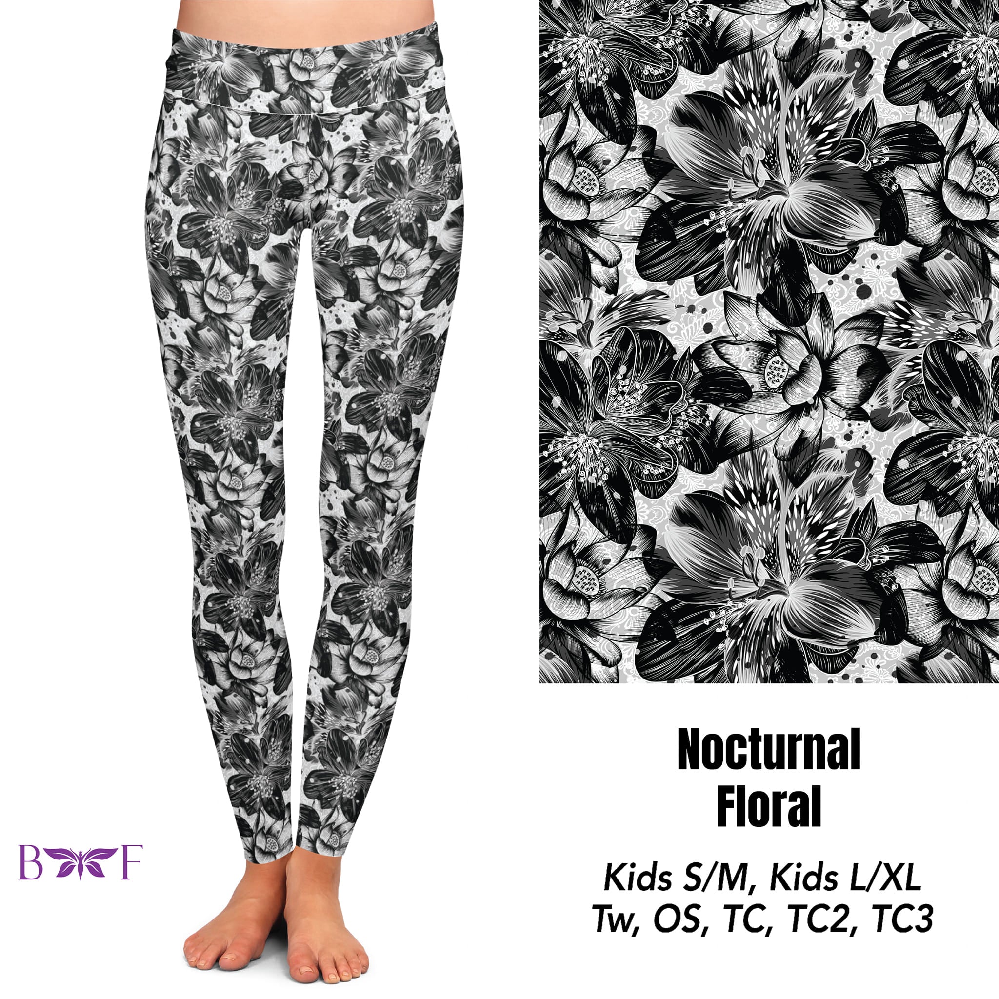 Nocturnal Floral Capris and Capri Lounge Pants