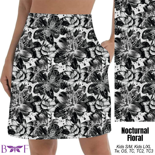 Nocturnal Floral Skort with pockets