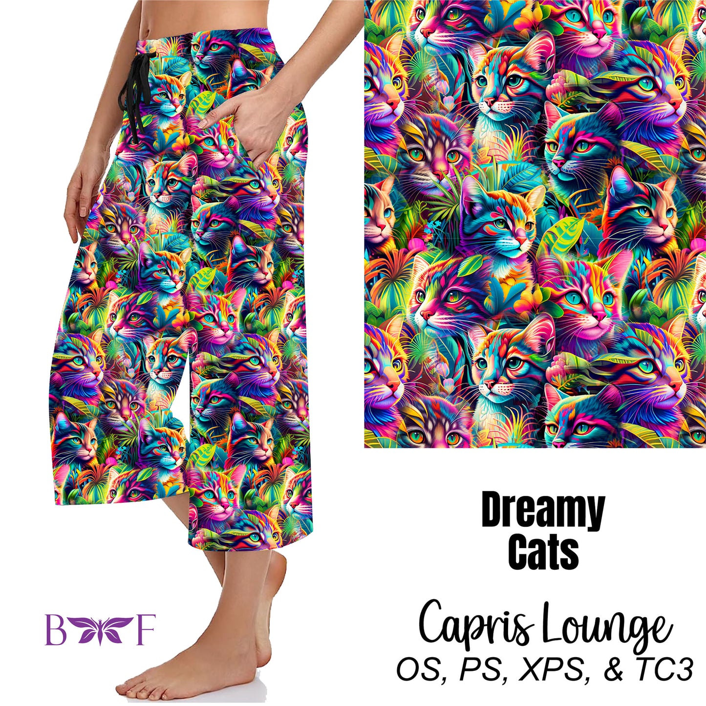 Dreamy Cats Leggings and Capris