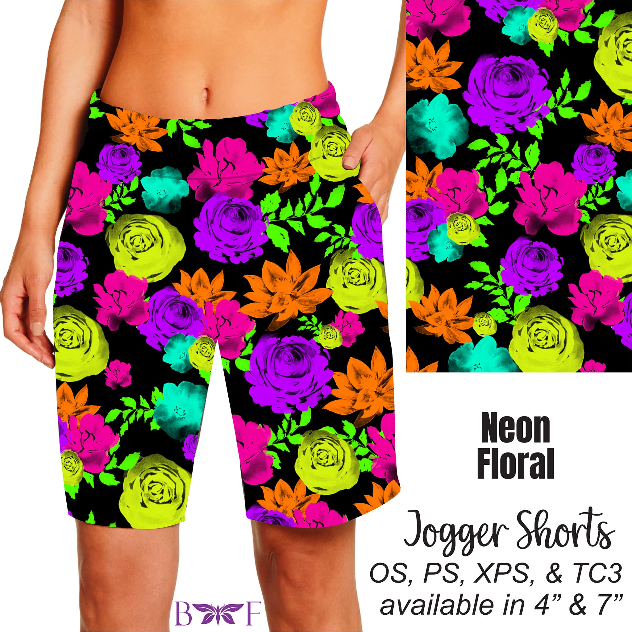 Neon Floral Leggings and Capris