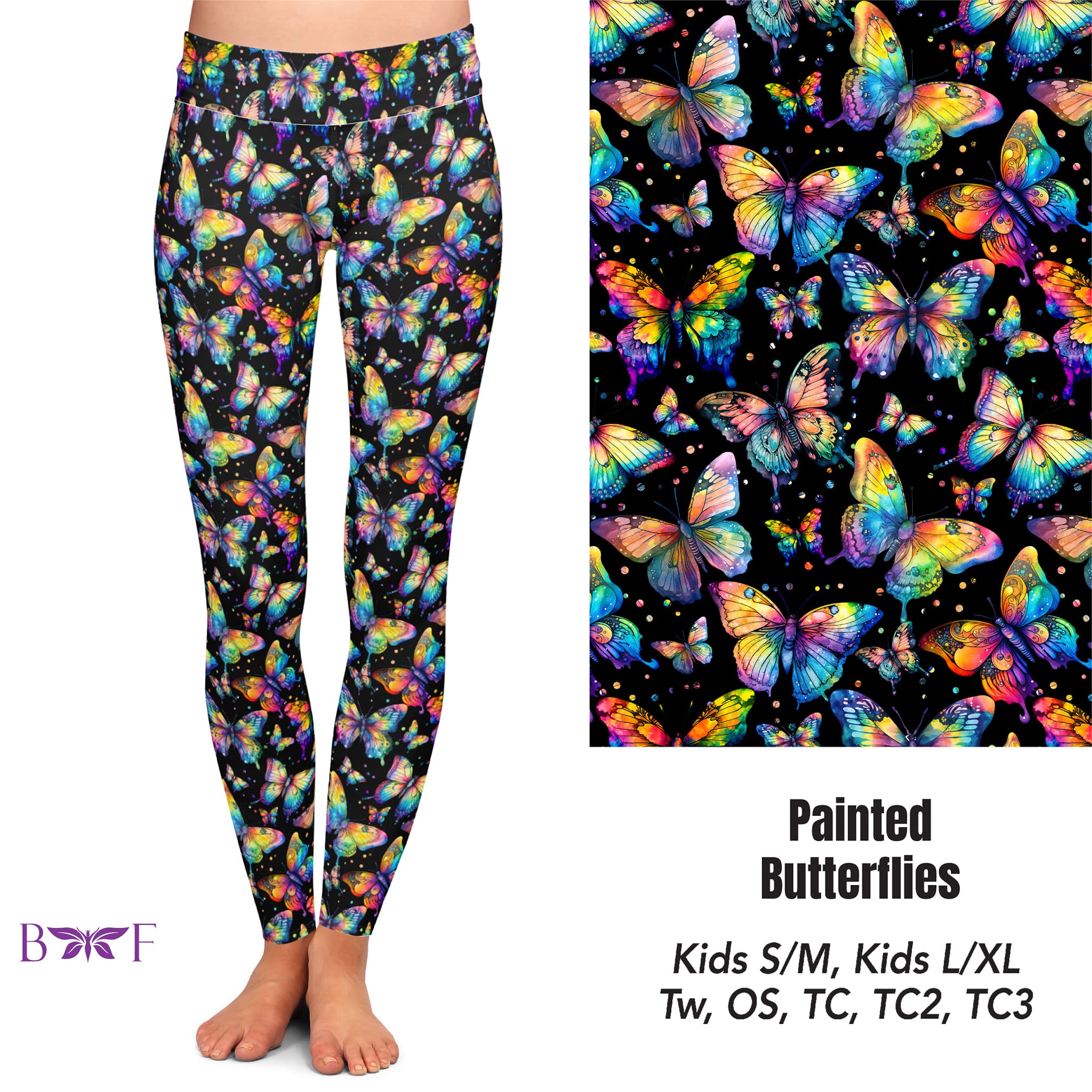 Painted Butterflies Capris, and Bike Shorts