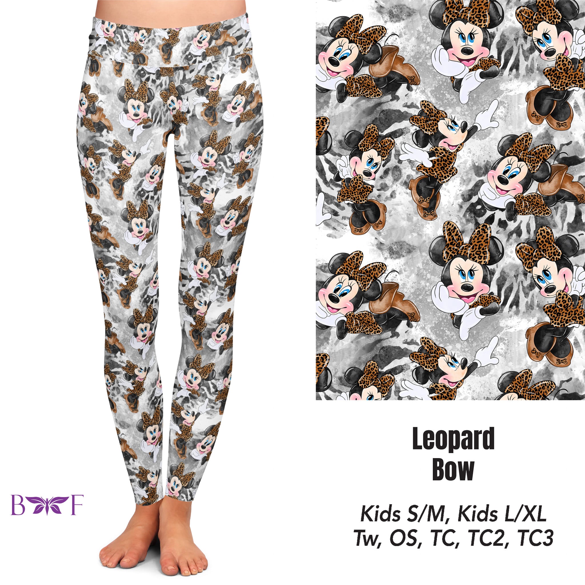 Leopard Bow Leggings and Capris with pockets and biker shorts