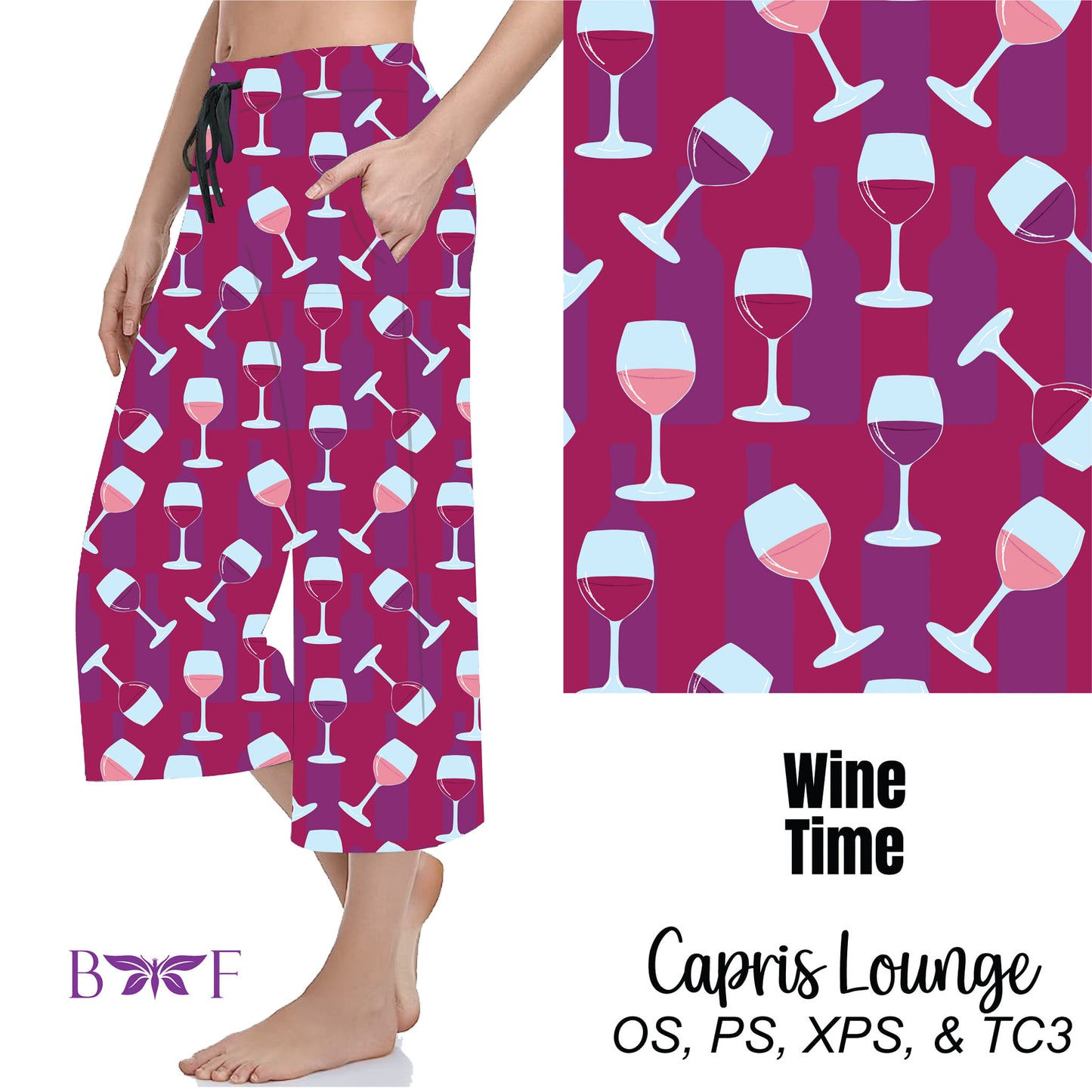 Wine Time Leggings and Capris with pockets