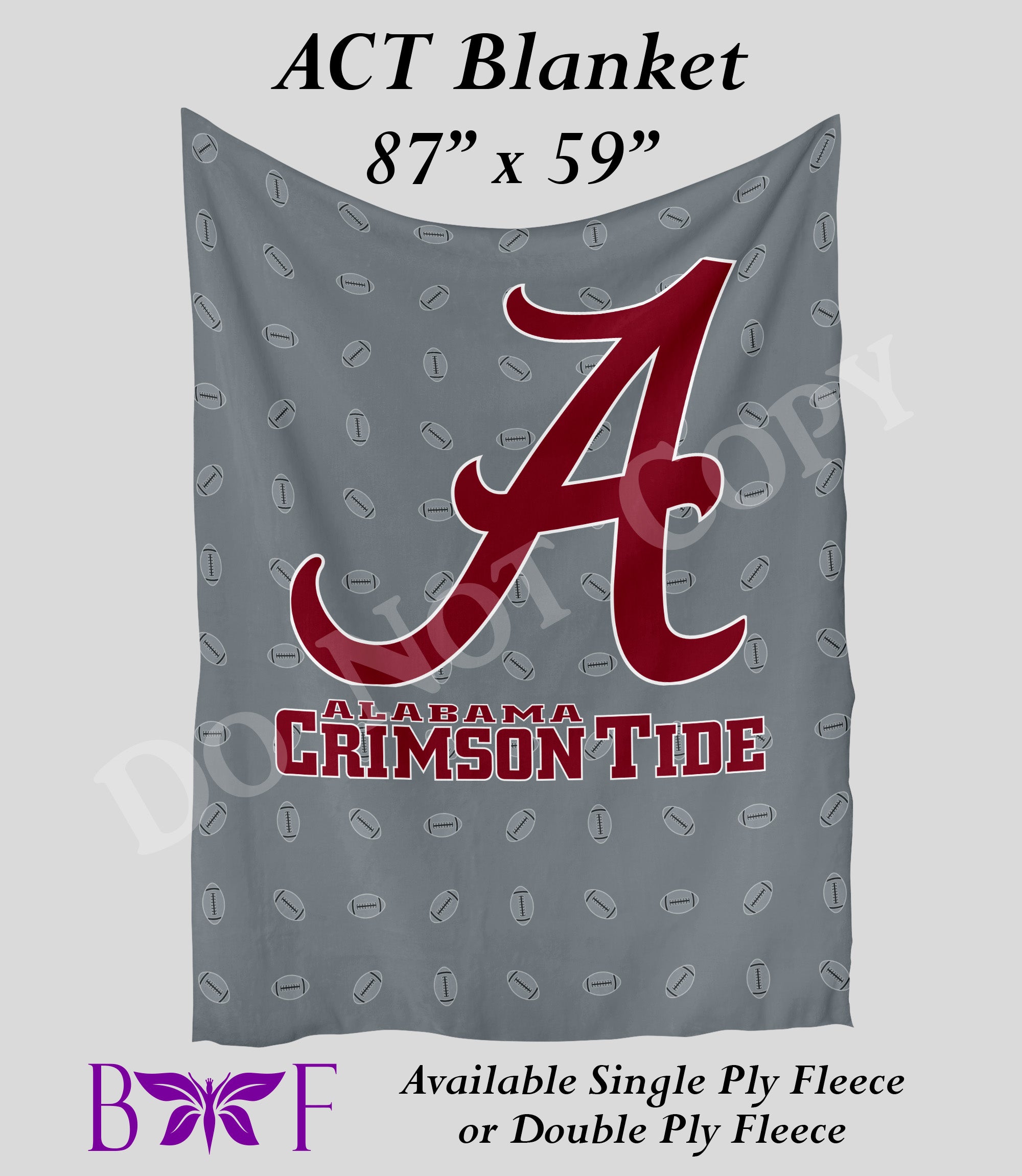 ACT 59"x87" soft blanket also available with sherpa fleece