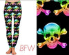 Rainbow Skulls with pockets leggings/capris/shorts