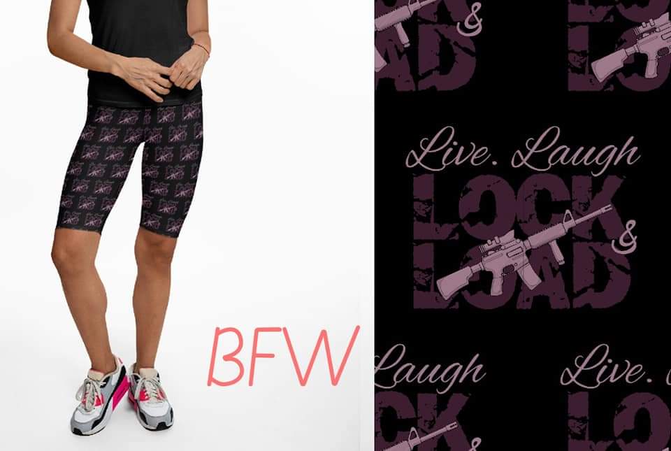 Live, Laugh, Lock & Load with pockets leggings/capris/shorts