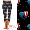 Load image into Gallery viewer, Red, White &amp; Blue Paws Leggings, Capris, and Shorts
