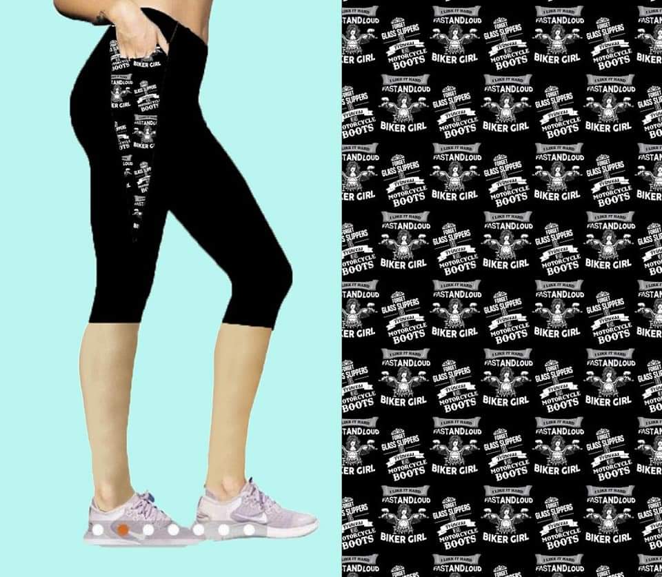 Biker Girl designer capris with pockets